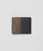 Bottega Veneta® Portemonnaie aus Club Fumé Intrecciato Frontiere, Ardoise und Bronze Bottega Veneta® Portemonnaie aus Club Fumé Intrecciato Frontiere, Ardoise und Bronze