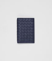 Bottega Veneta® Prusse Intrecciato Washed Lambskin Card Case Bottega Veneta® Prusse Intrecciato Washed Lambskin Card Case