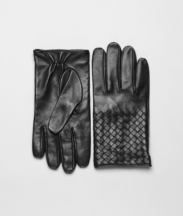 BOTTEGA VENETA Nero Intrecciato Soft Nappa Gloves Scarf or Hat or Glove U fp