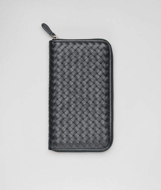 BOTTEGA VENETA ZIP AROUND WALLET IN ARDOISE INTRECCIATO VN Zip Around Wallet U fp