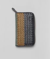 Bottega Veneta® Ardoise Bronze Frontiere Intrecciato Club Fume Zip Around Wallet Bottega Veneta® Ardoise Bronze Frontiere Intrecciato Club Fume Zip Around Wallet