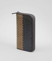 Bottega Veneta® Ardoise Bronze Frontiere Intrecciato Club Fume Zip Around Wallet Bottega Veneta® Ardoise Bronze Frontiere Intrecciato Club Fume Zip Around Wallet