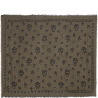 ALEXANDER MCQUEEN, Men's Scarf, Two-tone Skull Shawl