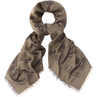 ALEXANDER MCQUEEN, Men's Scarf, Two-tone Skull Shawl
