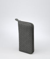Bottega Veneta® Ardoise Intrecciato Washed Lambskin Zip Around Wallet Bottega Veneta® Ardoise Intrecciato Washed Lambskin Zip Around Wallet
