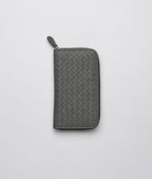 Bottega Veneta® Portemonnaie mit Zip aus gewaschenem Lammleder Ardoise Bottega Veneta® Portemonnaie mit Zip aus gewaschenem Lammleder Ardoise