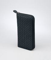 Bottega Veneta® Prusse Intrecciato Washed Lambskin Zip Around Wallet Bottega Veneta® Prusse Intrecciato Washed Lambskin Zip Around Wallet