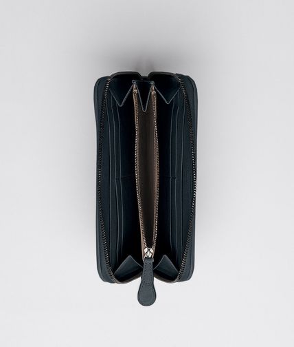 BOTTEGA VENETA - Prusse Intrecciato Washed Lambskin Zip Around Wallet
