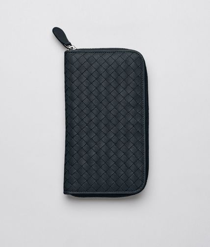 BOTTEGA VENETA - Prusse Intrecciato Washed Lambskin Zip Around Wallet