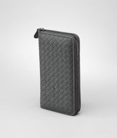 Bottega Veneta® Ardoise Intrecciato Washed Lambskin Zip Around Wallet Bottega Veneta® Ardoise Intrecciato Washed Lambskin Zip Around Wallet