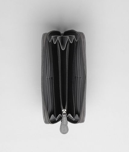 BOTTEGA VENETA - Ardoise Intrecciato Washed Lambskin Zip Around Wallet