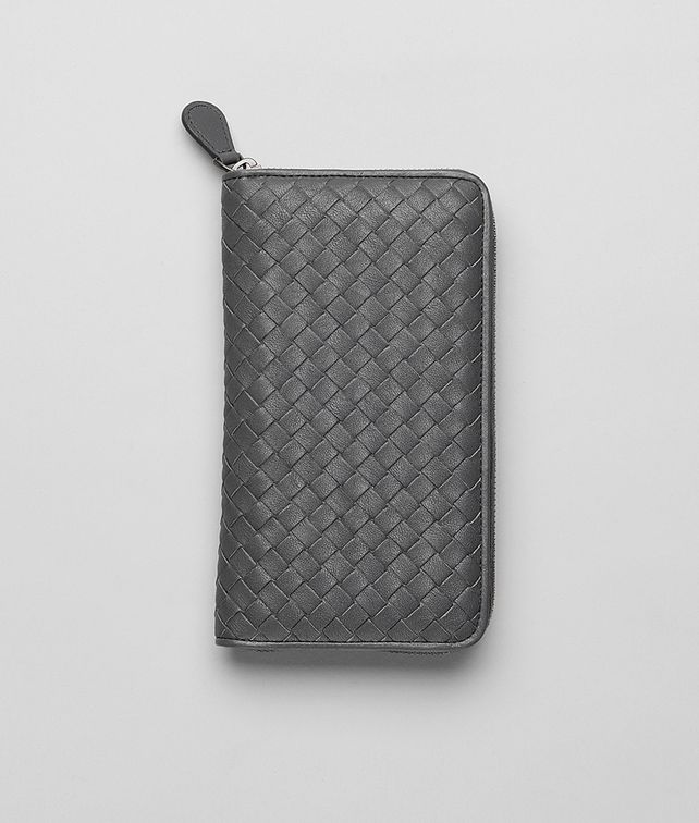 BOTTEGA VENETA Ardoise Intrecciato Washed Lambskin Zip Around Wallet Zip Around Wallet D fp