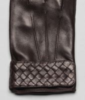 Bottega Veneta® Handschuhe aus weichem Nappaleder Intrecciato Ebano Bottega Veneta® Handschuhe aus weichem Nappaleder Intrecciato Ebano