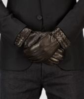 Bottega Veneta® Handschuhe aus weichem Nappaleder Intrecciato Ebano Bottega Veneta® Handschuhe aus weichem Nappaleder Intrecciato Ebano