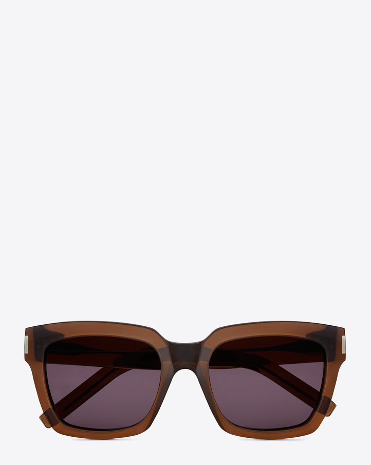 saintlaurent, Bold 1 Sunglasses in Brown Acetate with Grey Lenses