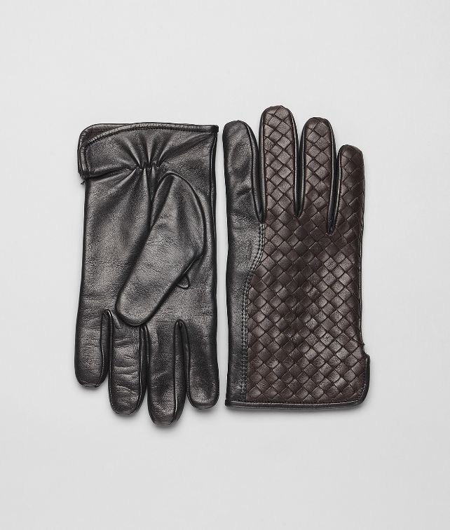BOTTEGA VENETA Ebano Nero Intrecciato Soft Nappa Gloves Scarf or Hat or Glove U fp