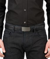 Bottega Veneta® Gürtel aus gewaschenem Vintage Kalbsleder Intrecciato Nero Bottega Veneta® Gürtel aus gewaschenem Vintage Kalbsleder Intrecciato Nero