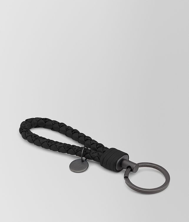 BOTTEGA VENETA KEY RING IN NERO INTRECCIATO AYERS Keyring or Bracelets E fp