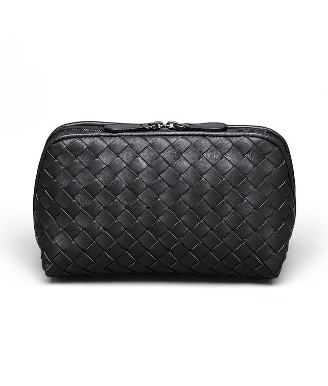 BOTTEGA VENETA MEDIUM COSMETIC CASE IN NERO INTRECCIATO NAPPA Other Leather Accessory D fp