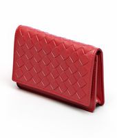 Bottega Veneta® Blood Intrecciato Nappa Card Case Bottega Veneta® Blood Intrecciato Nappa Card Case