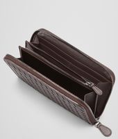 Bottega Veneta® Ebano Intrecciato Nappa Zip Around Wallet Bottega Veneta® Ebano Intrecciato Nappa Zip Around Wallet