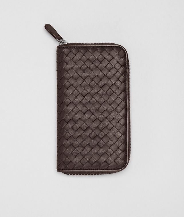 BOTTEGA VENETA Portemonnaie MIT ZIP aus Nappaleder Intrecciato Ebano Portemonnaie mit Zip D fp