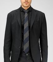 Bottega Veneta® Krawatte aus Wolle und Seide Navy und Dark Grey Bottega Veneta® Krawatte aus Wolle und Seide Navy und Dark Grey
