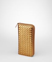 Bottega Veneta® Oro Bruciato Intrecciato Nappa Ayers Zip Around Wallet Bottega Veneta® Oro Bruciato Intrecciato Nappa Ayers Zip Around Wallet