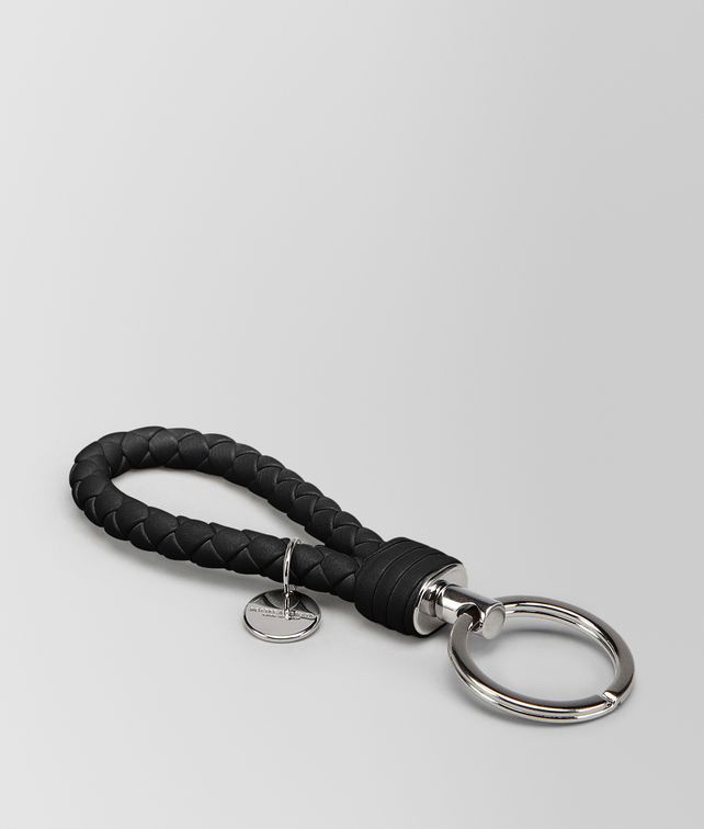 BOTTEGA VENETA KEY RING IN NERO INTRECCIATO NAPPA Keyring or Bracelets E fp