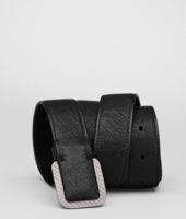 Bottega Veneta® Nero Buffalo Leather Metal Belt Bottega Veneta® Nero Buffalo Leather Metal Belt