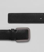 Bottega Veneta® Nero Buffalo Leather Metal Belt Bottega Veneta® Nero Buffalo Leather Metal Belt
