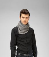 Bottega Veneta® Beige Dark Grey Wool Silk Scarf Bottega Veneta® Beige Dark Grey Wool Silk Scarf