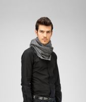 Bottega Veneta® Reseda Dark Grey Wool Silk Scarf Bottega Veneta® Reseda Dark Grey Wool Silk Scarf