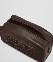 Bottega Veneta® Edoardo Ebano Light Calf Soft Crocodile Fume Toiletry Case Bottega Veneta® Edoardo Ebano Light Calf Soft Crocodile Fume Toiletry Case