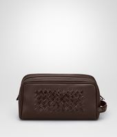 Bottega Veneta® Edoardo Ebano Light Calf Soft Crocodile Fume Toiletry Case Bottega Veneta® Edoardo Ebano Light Calf Soft Crocodile Fume Toiletry Case