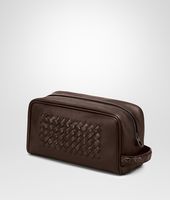 Bottega Veneta® Edoardo Ebano Light Calf Soft Crocodile Fume Toiletry Case Bottega Veneta® Edoardo Ebano Light Calf Soft Crocodile Fume Toiletry Case