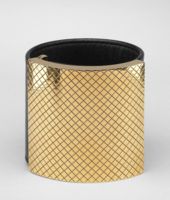 Bottega Veneta® Armband aus gewachstem Leder, Gold und Metall Nero Bottega Veneta® Armband aus gewachstem Leder, Gold und Metall Nero