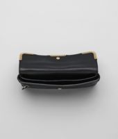 Bottega Veneta® Nero Waxed Leather Metal Continental Wallet Bottega Veneta® Nero Waxed Leather Metal Continental Wallet