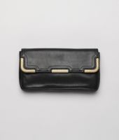Bottega Veneta® Nero Waxed Leather Metal Continental Wallet Bottega Veneta® Nero Waxed Leather Metal Continental Wallet