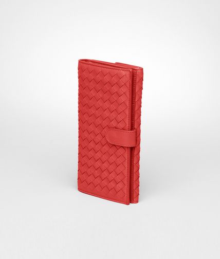 BOTTEGA VENETA - Continental Portemonnaie aus Nappaleder Intrecciato New Red