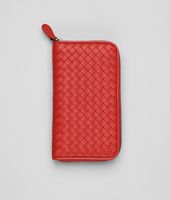 Bottega Veneta® Portemonnaie mit Zip aus Nappaleder Intrecciato New Red Bottega Veneta® Portemonnaie mit Zip aus Nappaleder Intrecciato New Red