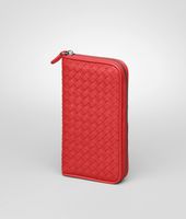 Bottega Veneta® Portemonnaie mit Zip aus Nappaleder Intrecciato New Red Bottega Veneta® Portemonnaie mit Zip aus Nappaleder Intrecciato New Red