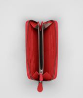 Bottega Veneta® New Red Intrecciato Nappa Zip Around Wallet Bottega Veneta® New Red Intrecciato Nappa Zip Around Wallet