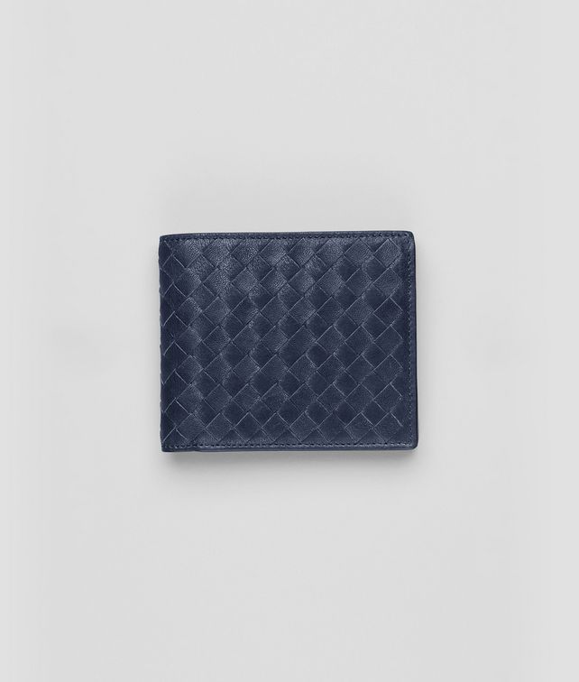 BOTTEGA VENETA Prusse Intrecciato Washed Lambskin Wallet Bi-fold Wallet U fp