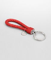 Bottega Veneta® New Red Intrecciato Nappa Key Ring Bottega Veneta® New Red Intrecciato Nappa Key Ring