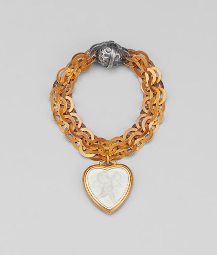 BOTTEGA VENETA - Bracciale in Porcellana, Zircone e Argento