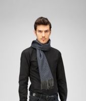 Bottega Veneta® Midnight Blue Grey Cashmere Scarf Bottega Veneta® Midnight Blue Grey Cashmere Scarf