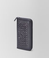 Bottega Veneta® Tourmaline Light Calf Soft Crocodile Fume Zip Around Wallet Bottega Veneta® Tourmaline Light Calf Soft Crocodile Fume Zip Around Wallet