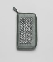 Bottega Veneta® Frontiere Light Calf Soft Crocodile Fume Zip Around Wallet Bottega Veneta® Frontiere Light Calf Soft Crocodile Fume Zip Around Wallet