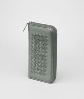 Bottega Veneta® Frontiere Light Calf Soft Crocodile Fume Zip Around Wallet Bottega Veneta® Frontiere Light Calf Soft Crocodile Fume Zip Around Wallet